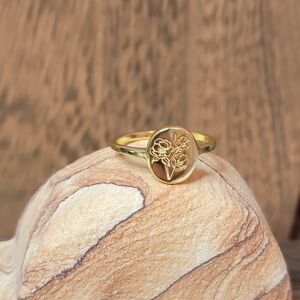 Dainty Engraved Rose Ring